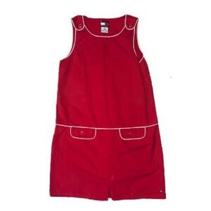 Girls Tommy Hilfiger Dress Red Sleeveless Jumper Sz 6x
